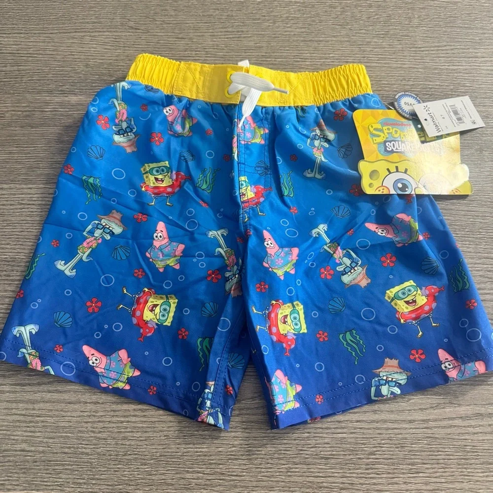 Spongebob Squarepants Boys Swim Shorts Trunks Size 6/7